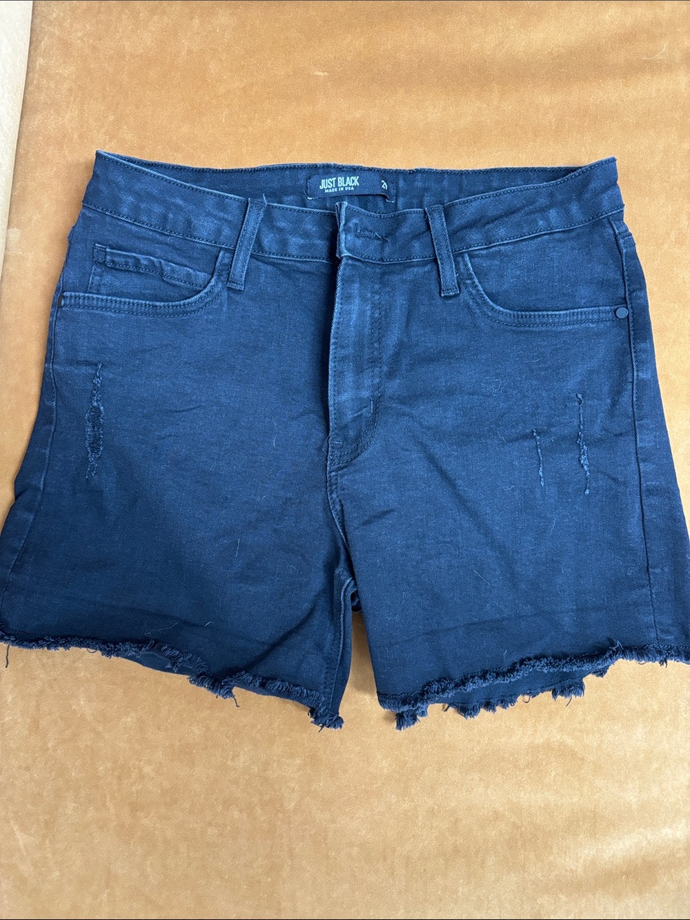 Black Distressed Demin Shorts